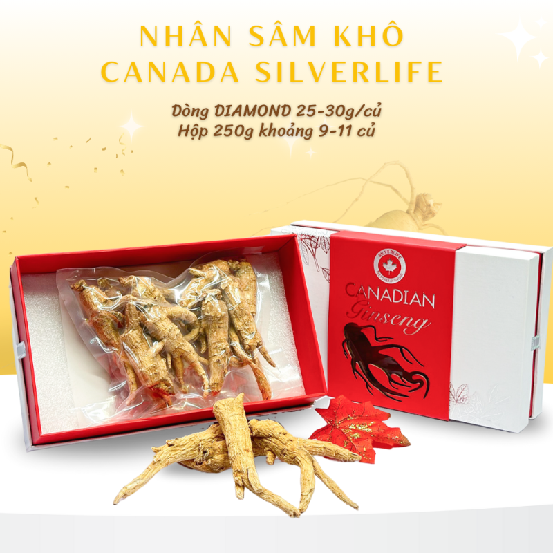 Nhân Sâm Canada SilverLife Nguyên Củ Diamond Hộp 250g