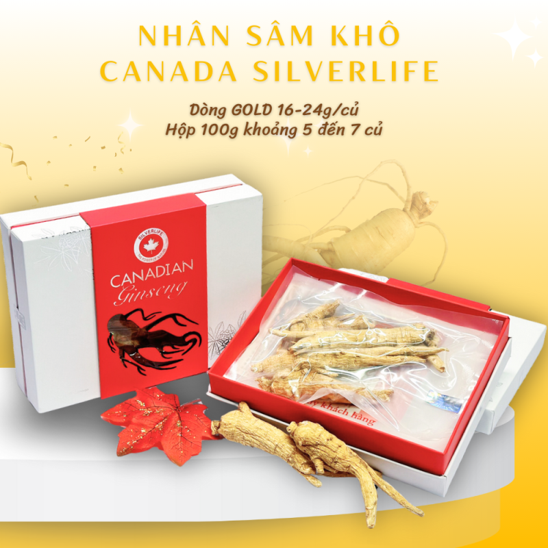 Nhân Sâm Canada SilverLife Nguyên Củ Gold Hộp 100g