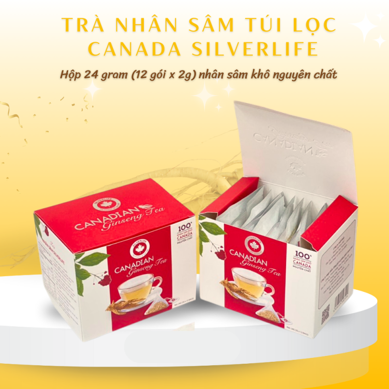 Trà nhân sâm Canada SilverLife hộp 12 gói 24g