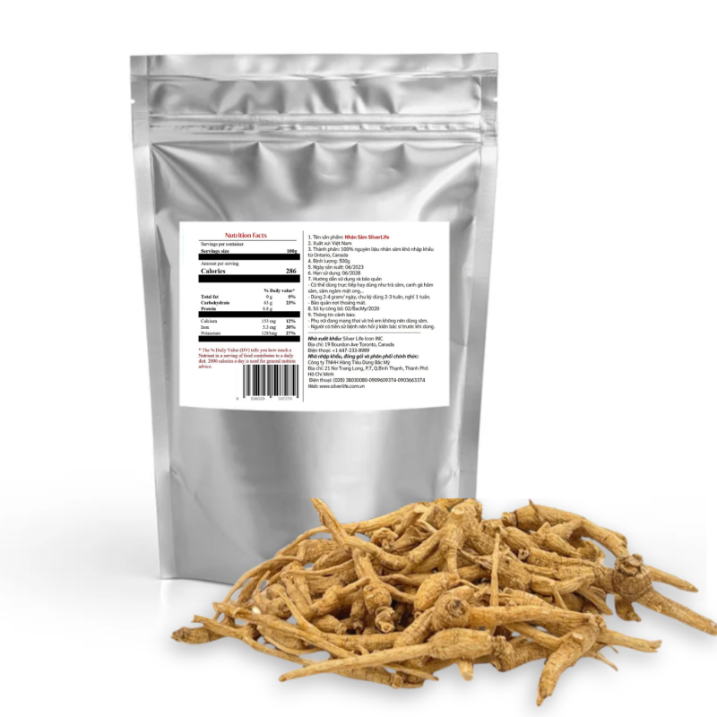 Nhân Sâm Canada SilverLife Củ Nhỏ Dưới 9g/củ gói 500g