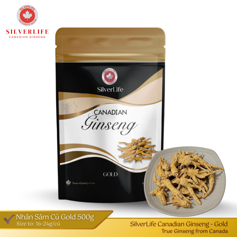 Nhân Sâm Canada SilverLife Gold Củ To từ 16g-24g/củ gói 500g