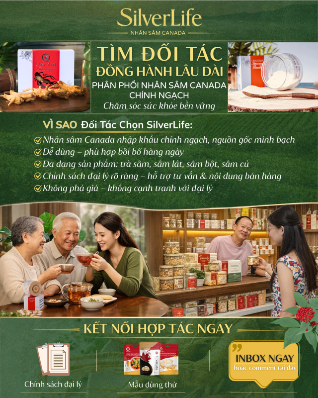 Tìm Đối Tác Đồng Hành Lâu Dài Phân Phối Nhân Sâm Canada SilverLife